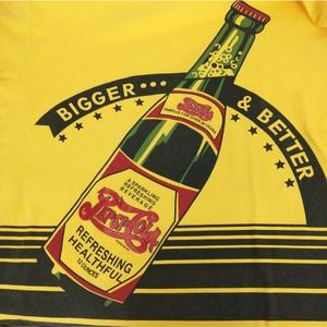 Pepsi Cola Memorabilia Men's Yellow T-Shirt Size 4XL Old Style Bottle Logo